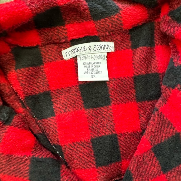 Frankie & Johnny fleece buffalo check pajamas - Picture 3 of 5